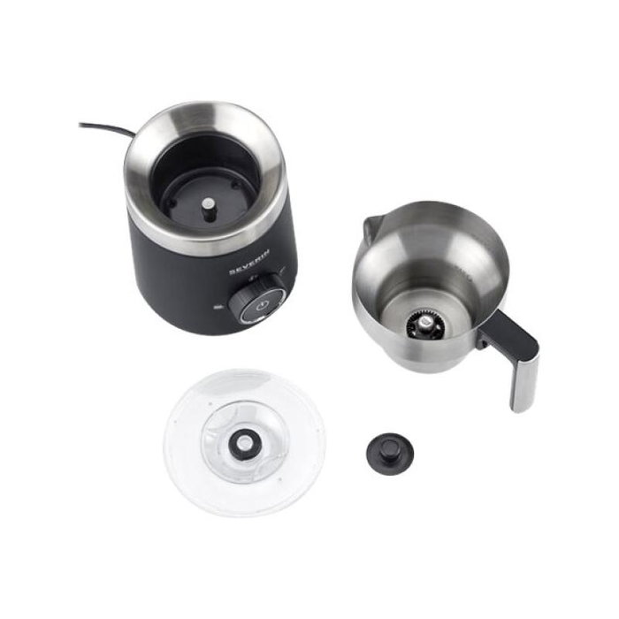 Severin SM 3585 SM3585 Batidora Espumadora de Leche por Inducción Spuma 500, Acero Inoxidable, Negro, 500 ml