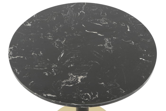 DKD Home Decor Mesita Auxiliar de Metal y Mármol Negro 45x45x51 cm