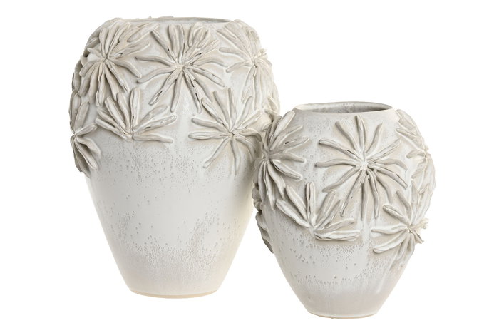 DKD Home Decor Jarrón Blanco Cerámica 22 x 25 x 22 cm