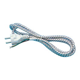 Mluz Recambio Cable de Plancha 3G1 mm Gris-Blanco 2 m con Clavija Schuko