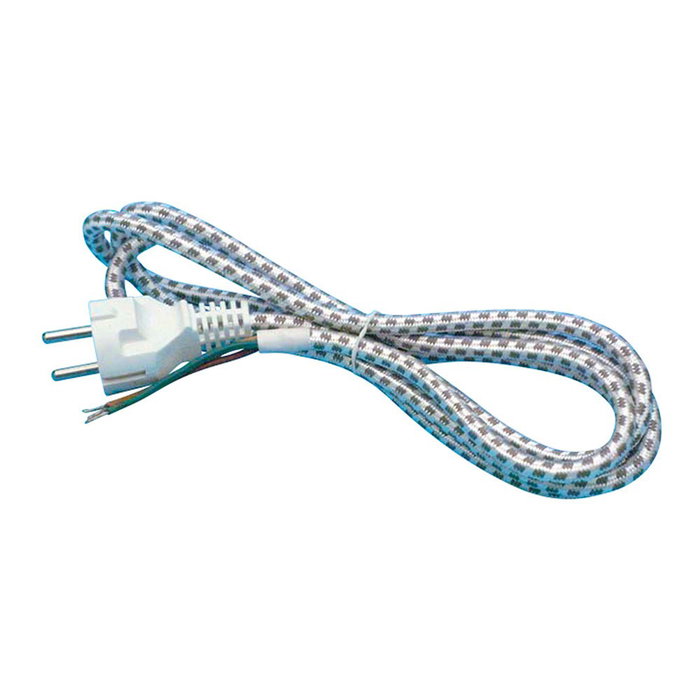 Mluz Recambio Cable de Plancha 3G1 mm Gris-Blanco 2 m con Clavija Schuko