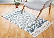 DKD Home Decor Alfombra de Algodón 120x180x1 cm Negro y Blanco