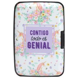 CMP General Tarjetero Anti-Rfid "Unicornio cmP General" con 6 Compartimentos y Protección RFID 7,5x11 cm