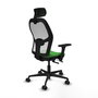 PIQUERAS Y CRESPO Silla de oficina Jorquera con mecanismo Sincro/Traslack, Verde y Blanco