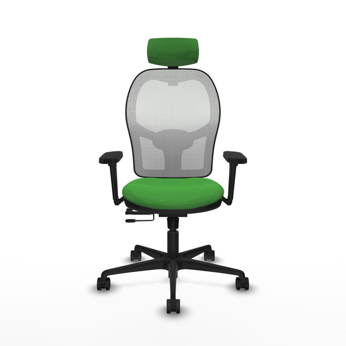 PIQUERAS Y CRESPO Silla de oficina Jorquera con mecanismo Sincro/Traslack, Verde y Blanco