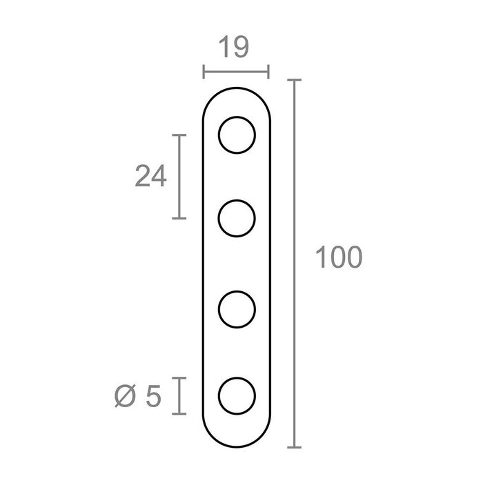 Edm Placa recta de unión PLC14 de acero inoxidable 100 x 19 x 2 mm, 4 uds Edm Placa recta de unión PLC14 de acero inoxidable 100 x 19 x 2 mm, 4 uds
