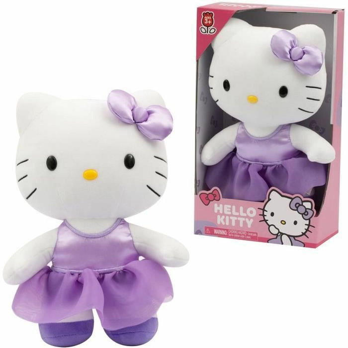 Gptoys Peluche Hello Kitty con vestido de satén morado