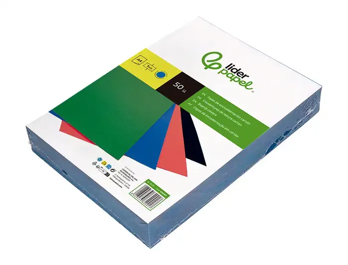 Liderpapel Tapa Encuadernacion Carton A4 1mm Azul Paquete 50 Unidades