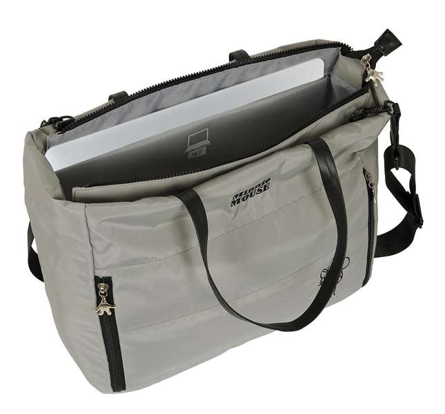 Bolso Minnie Mouse Teen Sand Acolchado Gris 40 x 31 x 17 cm
