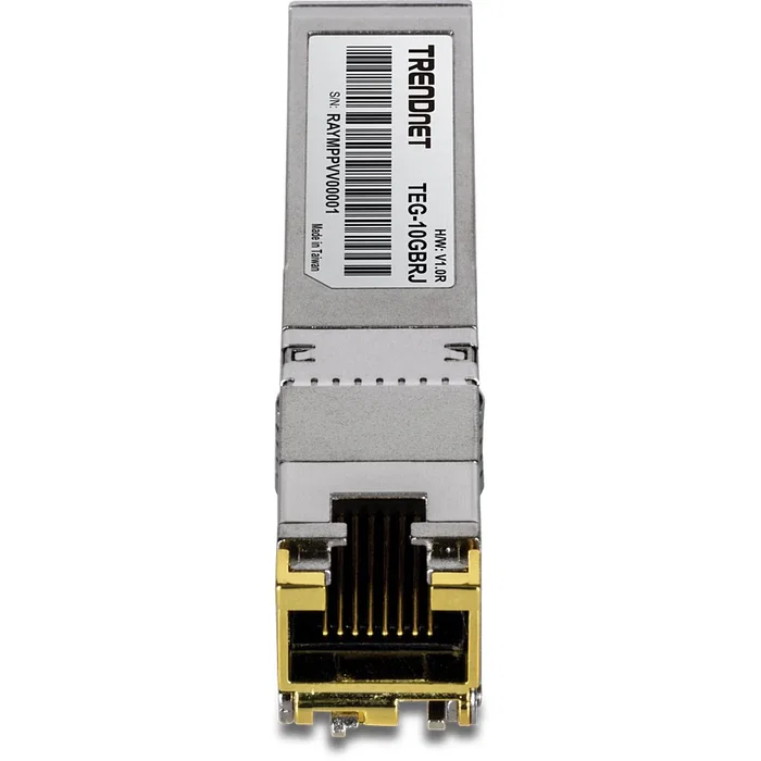 TRENDnet Módulo Transceptor SFP+ de Cobre RJ-45 10 Gigabit Ethernet, TEG-10GBRJ, Compatible con 2.5G/5G, DDM, para Switch (Distancia hasta 100m)