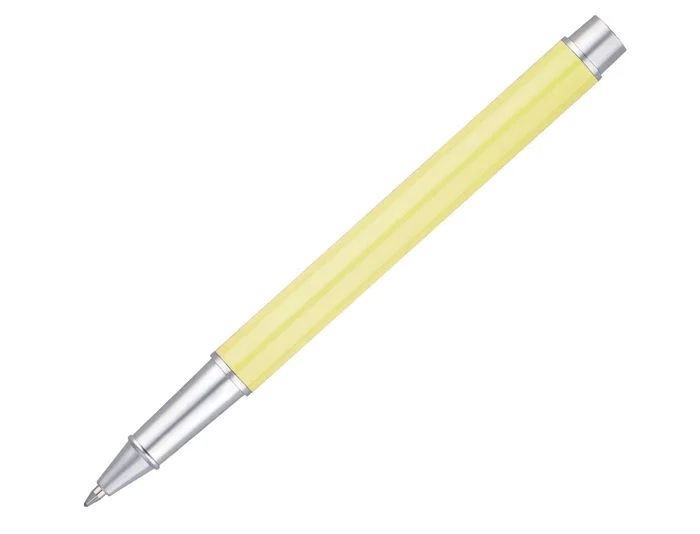 Belius Endless Summer Juego Boligrafo y Roller, Aluminio Amarillo y Plateado, Tinta Azul, Caja de Diseño