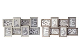 DKD Home Decor Marco Multifoto MDF y Cristal 60x3x32 (Pack de 2) de Colores Surtidos