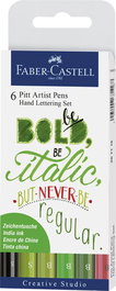 Rotulador Fibra Faber-Castell Pitt Hand Lettering Bolsa De 6