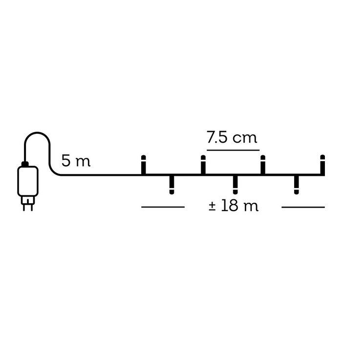 Lumineo Guirnalda Basic multifunción Blanco frío 240 leds 18 m