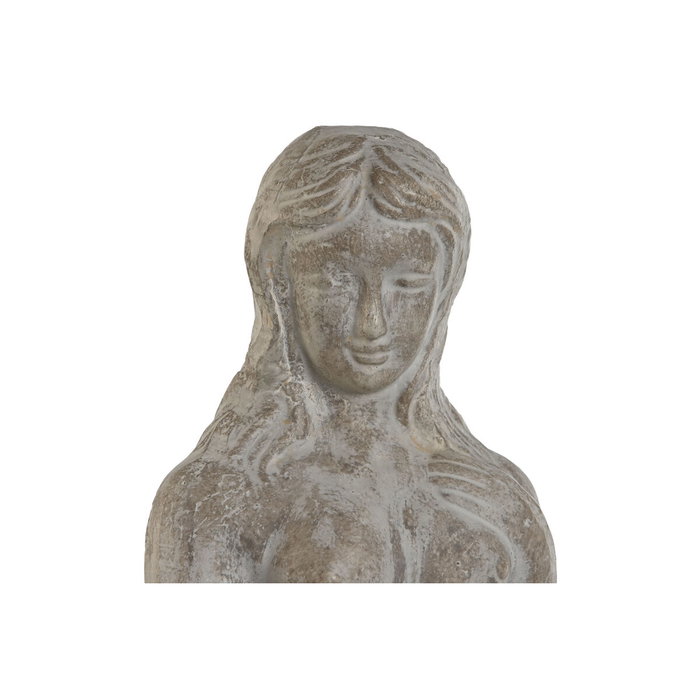 DKD Home Decor Figura de Mujer de Cemento Gris Desgastado 17x17x61 cm