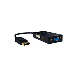 Logilink CV0109 Adaptador DisplayPort 1.2 a DVI/HDMI/VGA 4K Negro Macho a Hembra 0.15m