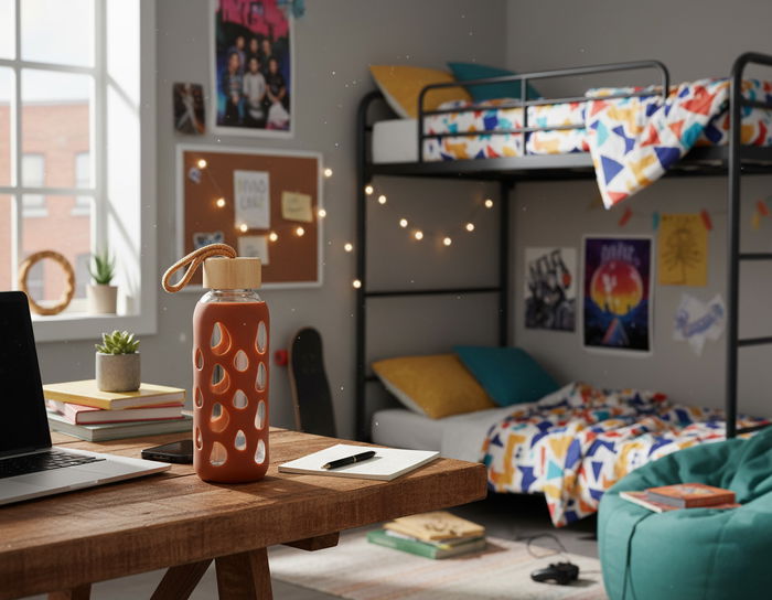 Bewinner Botella de Agua de Vidrio y Silicona 400 ml con Dimensiones 6x6x20 cm (24 Unidades)