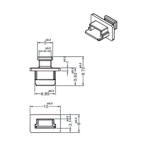 DeLOCK 64011 Cubierta antipolvo para USB 2.0 Tipo Mini-B, 10 unidades, Negro