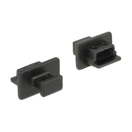 DeLOCK 64011 Cubierta antipolvo para USB 2.0 Tipo Mini-B, 10 unidades, Negro