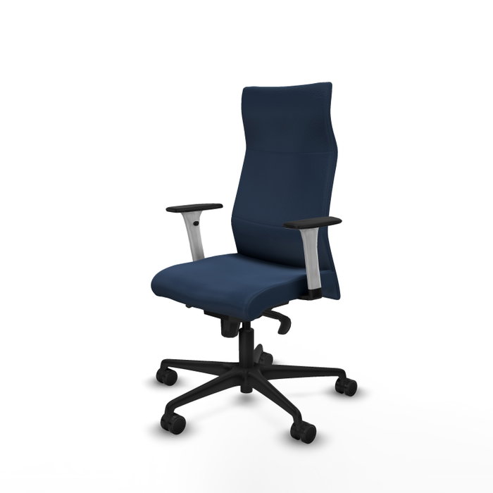 PIQUERAS Y CRESPO Sillón Albacete con Mecanismo Sincro y Similpiel Azul Marino