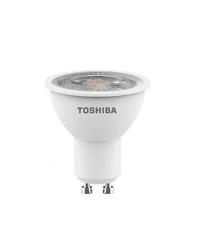 TOSHIBA Bombilla LED GU10 4W 3000K, luz cálida, casquillo GU10, 4 vatios