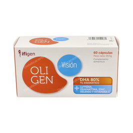 Ifigen Oligen Vision - 60 Capsulas - Suplemento Alimenticio para la Salud Ocular con DHA, Luteina, Zeaxantina, Zinc y Selenio - Apoya la Funcion Visual