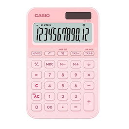 Casio Calculadora de Sobremesa MS-20YC-LP, 12 Dígitos, Negro, Pantalla Grande, Solar/Pilas, para Oficina