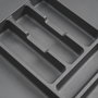 Emuca Cubertero Optima para cajón Universal, módulo 500mm, Plástico, Gris antracita