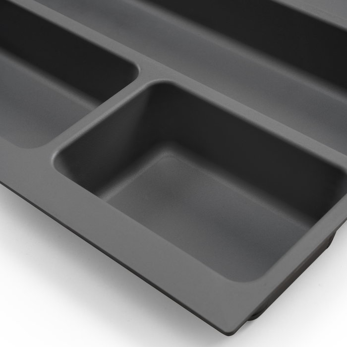 Emuca Cubertero Optima para cajón Universal, módulo 500mm, Plástico, Gris antracita