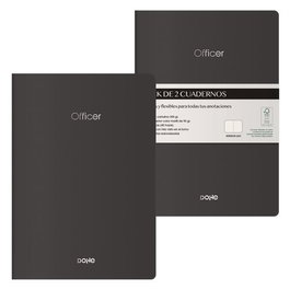 Cuaderno Dohe Officer A5 40H 90Gr. Liso Negro Pack De 2