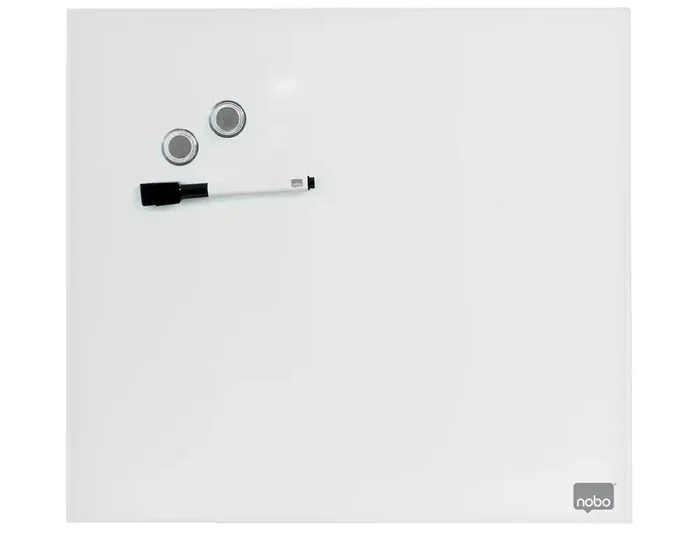 Nobo Pizarra de Vidrio Magnética Blanca 300x300 mm con Rotulador e Imanes Nobo Pizarra de Vidrio Magnética Blanca 300x300 mm con Rotulador e Imanes