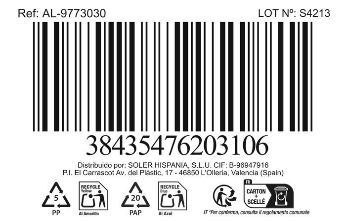 Santa Clara Bandeja Pizarra 30 cm x 30 cm "Alfares" (12 Unidades)
