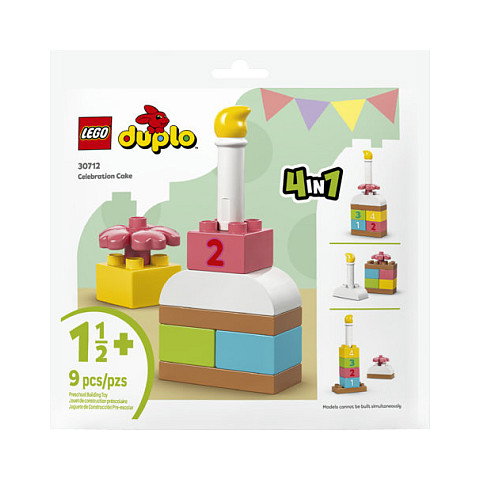 LEGO 30712 DUPLO Feiertorte, Juego de Construcción Tarta de Celebración para Niños de 1.5 a 99 Años, 9 Piezas Multicolor de Plástico