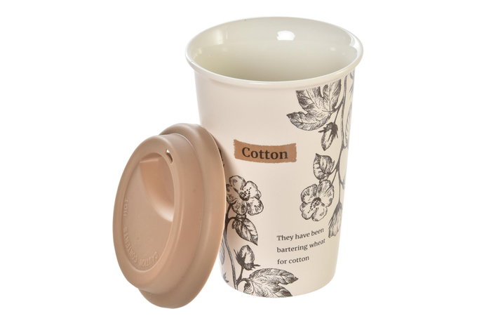DKD Home Decor Taza de Porcelana Botanico, Surtido de 2, 390ml DKD Home Decor Taza de Porcelana Botanico, Surtido de 2, 390ml