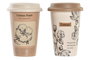 DKD Home Decor Taza de Porcelana Botanico, Surtido de 2, 390ml