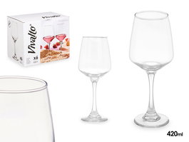 Vivalto Copa Cónica 420 ml Vidrio Transparente 9x22x9 cm (Set de 24)