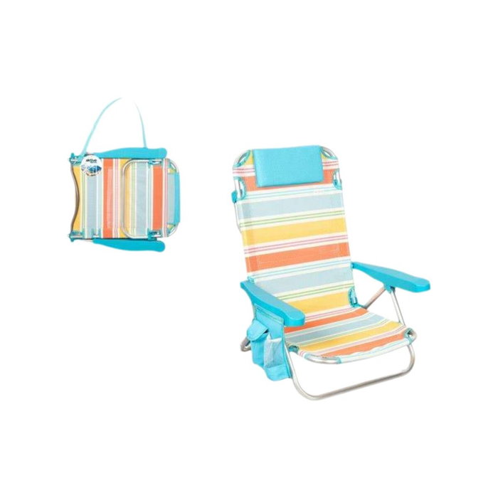 Color Baby Silla de Playa Plegable Aluminio 4 Posiciones con Cojín y Bolsillo Lateral Color Baby Silla de Playa Plegable Aluminio 4 Posiciones con Cojín y Bolsillo Lateral