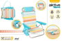 Color Baby Silla de Playa Plegable Aluminio 4 Posiciones con Cojín y Bolsillo Lateral