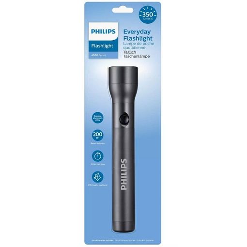 PHILIPS LINTERNA LED 350LM - 200M, FOCALIZACION POTENTE, DISEÑO ROBUSTO