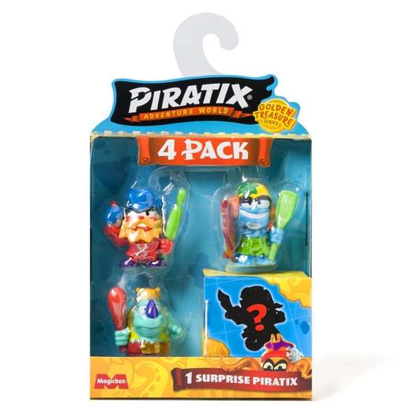 Magic Box Figura Piratix Golden Treasure Pack de 4 con 3 Piratix y 1 Sorpresa Magic Box Figura Piratix Golden Treasure Pack de 4 con 3 Piratix y 1 Sorpresa