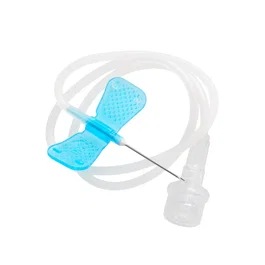 Kruuse Juego Infusión Butterfly 23 gr Azul 50 Unidades - Aguja Intravenosa 23G, Alas Codificadas por Color, 30 cm, Tubo Luer Lock, Estéril para Uso Médico