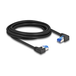 DeLOCK Cable de red RJ45 Cat.6A S/FTP angulado 3 m negro