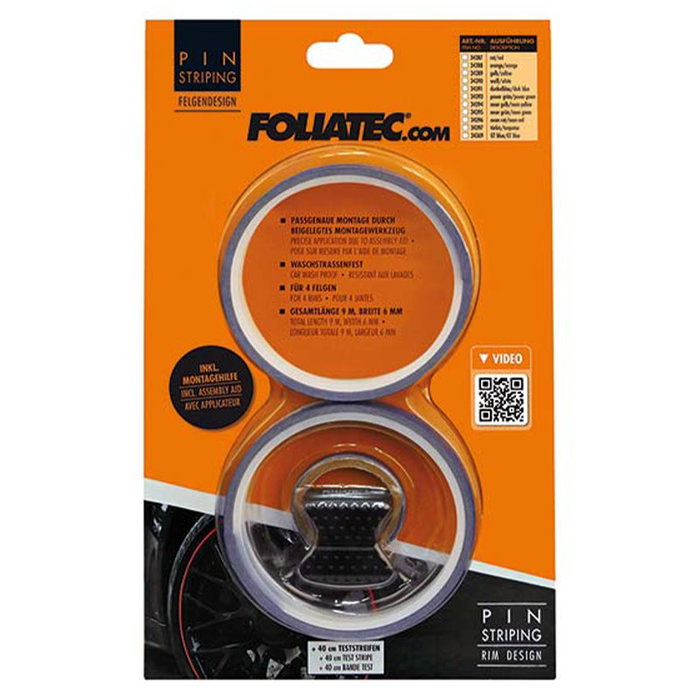 Foliatec FO34391 Pinstriping para Llanta Color Dark-Azul, 8.6 m x 6 mm - Vinilo Decorativo para Personalizar Ruedas