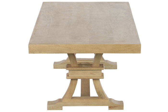 DKD Home Decor Mesa Centro Toscana Madera Maciza Mango Natural 70 x 150 x 50 cm