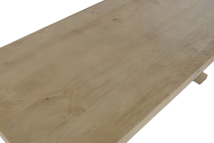 DKD Home Decor Mesa Centro Toscana Madera Maciza Mango Natural 70 x 150 x 50 cm