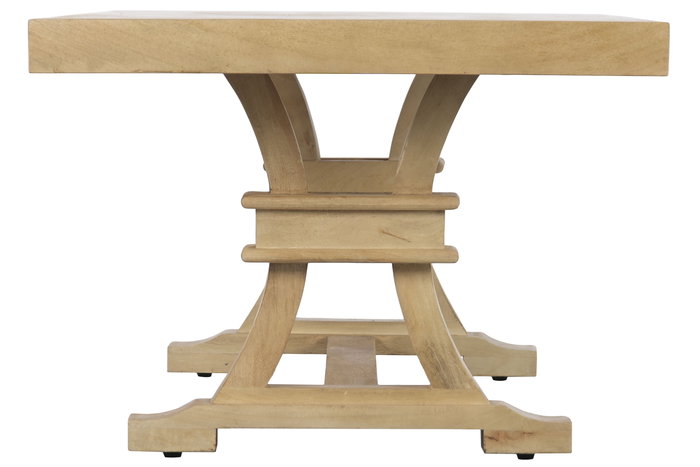 DKD Home Decor Mesa Centro Toscana Madera Maciza Mango Natural 70 x 150 x 50 cm