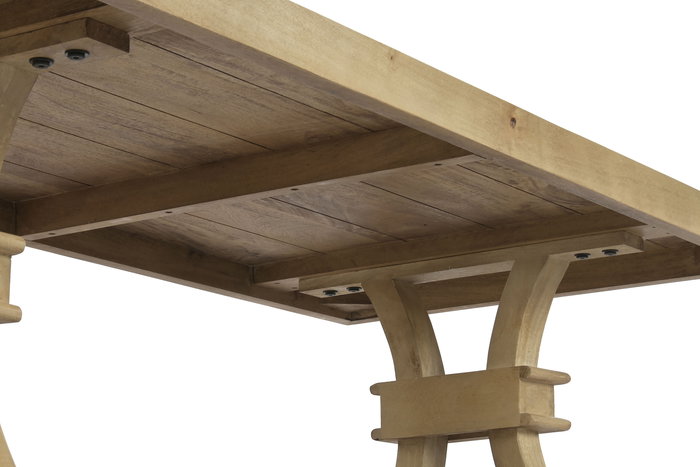 DKD Home Decor Mesa Centro Toscana Madera Maciza Mango Natural 70 x 150 x 50 cm