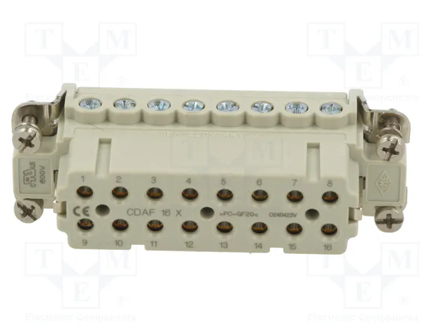ILME CDAF16X Conector HDC Plantilla de Contacto Hembra 16 PIN