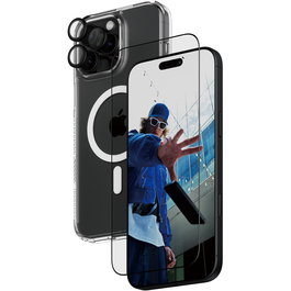 PanzerGlass Protección 3-en-1 iPhone 16 Pro Max - Cristal Templado Anti-Rayones/Golpes/Huellas Dactilares