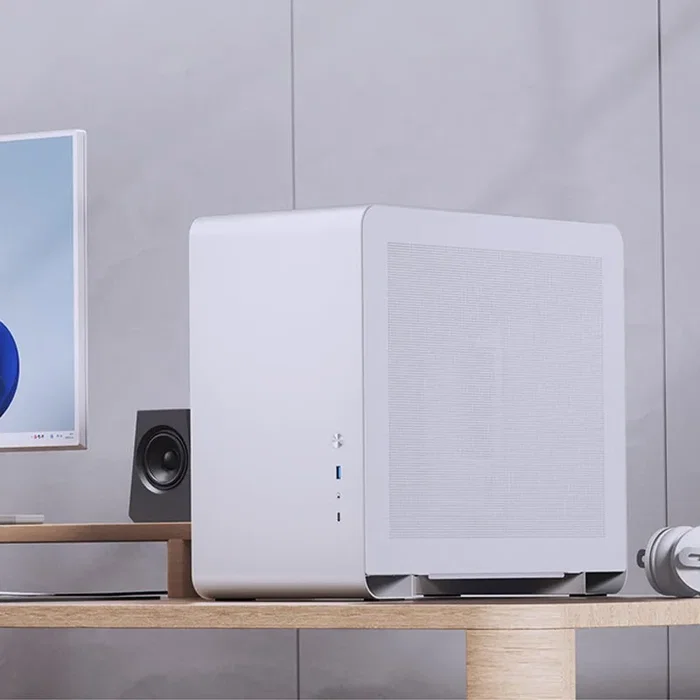 Jonsbo U4 Mini Micro-ATX Caja con Vidrio Templado, blanco